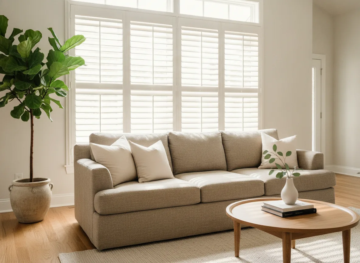 White custom plantation shutters in a Prosper TX home